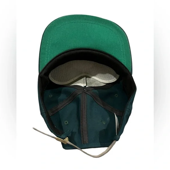 Vintage JOHN DEERE FLY-IN 92-93 Farmer Trucker Hat Cap golden wing Leather Strap - Picture 2 of 12